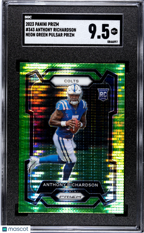 2023 Panini Prizm Anthony Richardson #343 Neon Green Pulsar SGC 9.5