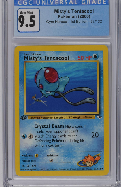 2000 Pokemon Gym Heroes Misty's Tentacool #57/132 57/132 1st Edition CGC 10