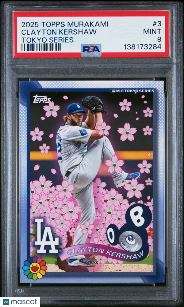 2025 Topps Takashi Murakami + MLB World Tour Tokyo Series Clayton Kershaw #3 PSA 9