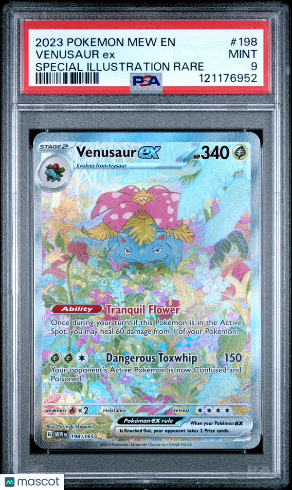 2023 Pokemon Mew EN-151 Venusaur EX #198 Special Illustration Rare PSA 9