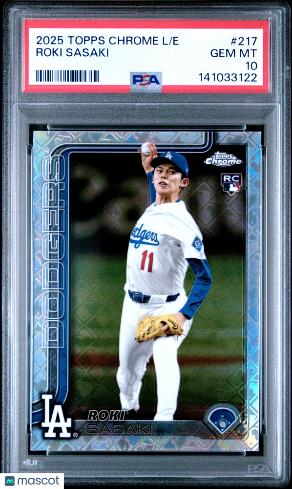 2025 Topps Chrome Logofractor Edition Roki Sasaki #217 PSA 10