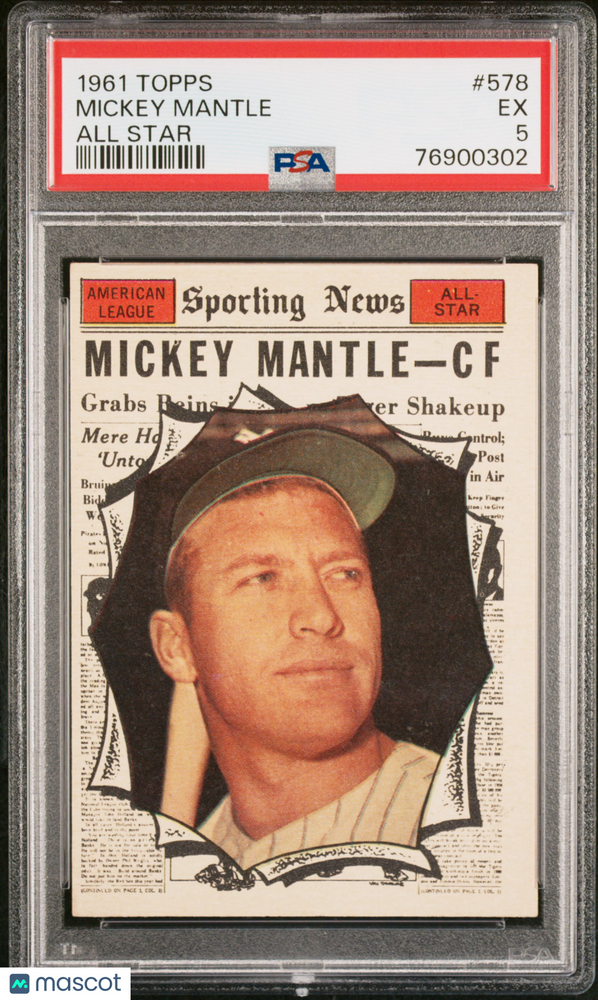 1961 Topps Mickey Mantle #578 All Star PSA 5