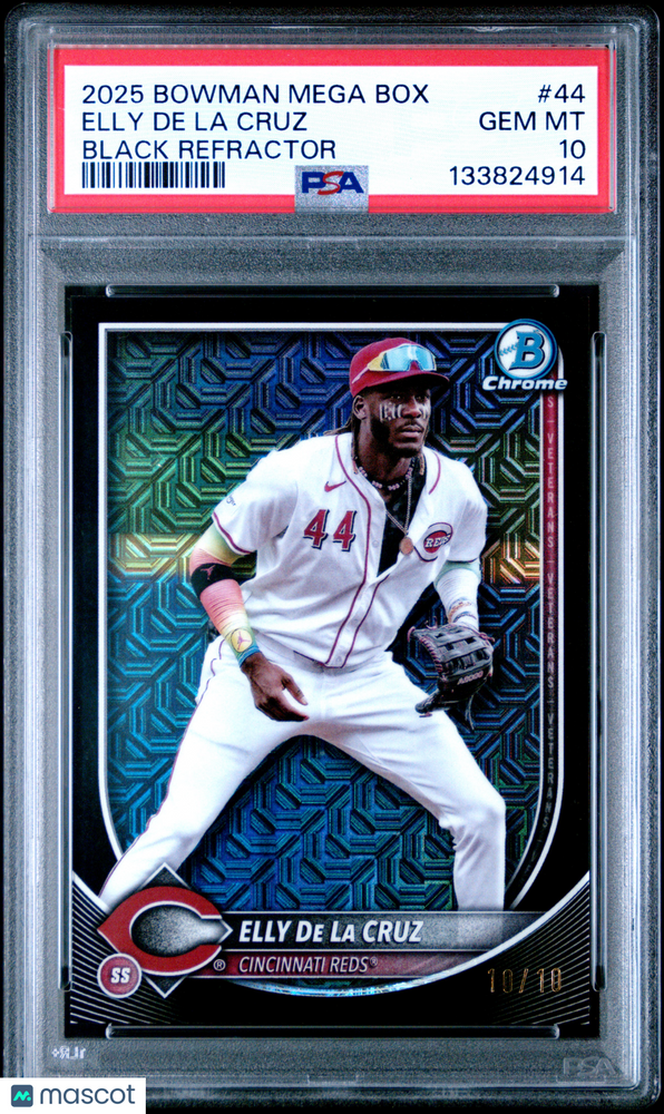 2025 Bowman Mega Box Chrome Elly De La Cruz #44 Black Refractor PSA 10