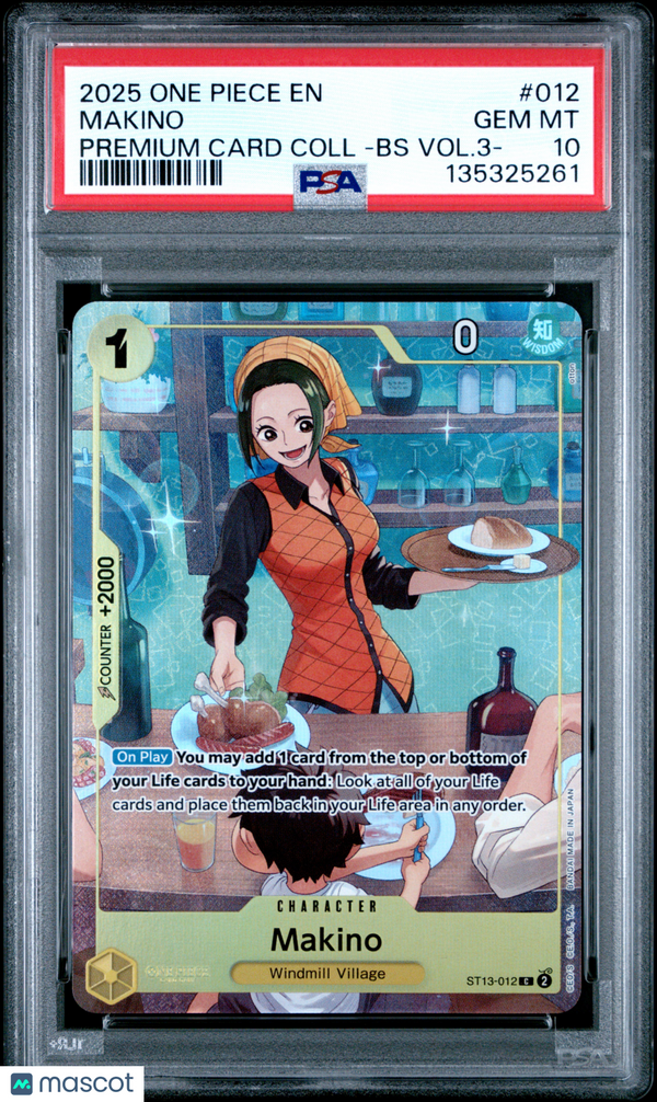 2025 One Piece Premium Card Collection -Best Selection Vol.3- Makino #012 PSA 10