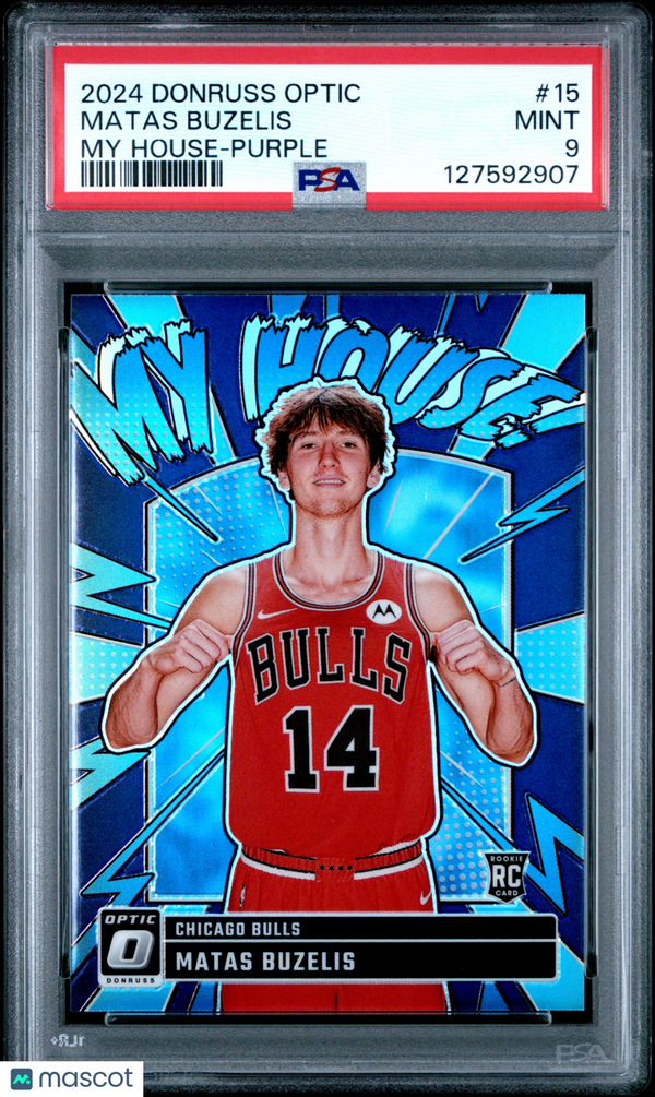 2024 Panini Donruss Optic My House Matas Buzelis #15 Purple PSA 9