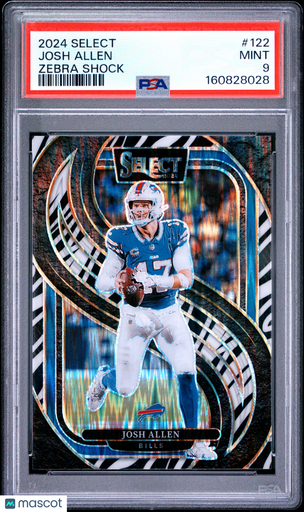 2024 Panini Select Josh Allen #122 Zebra Shock PSA 9