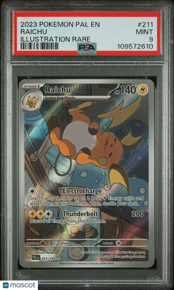 2023 Pokemon Pal EN-Paldea Evolved Raichu #211 Illustration Rare PSA 9