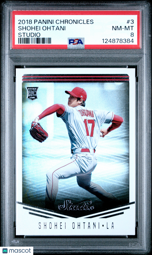 2018 Panini Chronicles Studio Shohei Ohtani #3 PSA 8