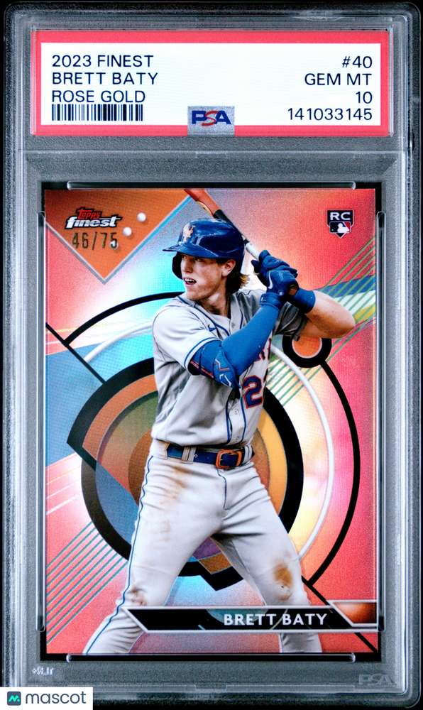 2023 Topps Finest Brett Baty #40 Rose Gold PSA 10