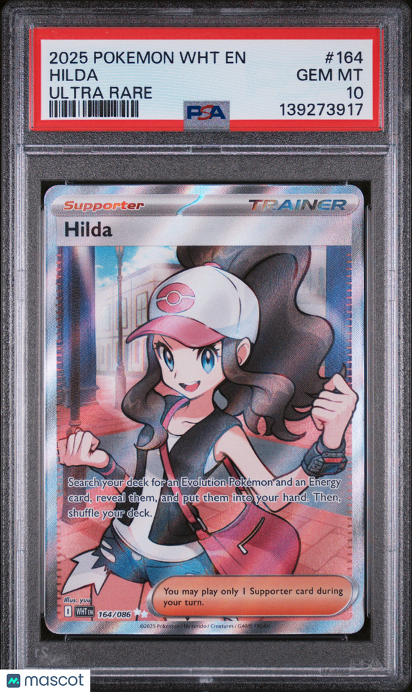2025 Pokemon WHT EN-White Flare Hilda #164 Ultra Rare PSA 10