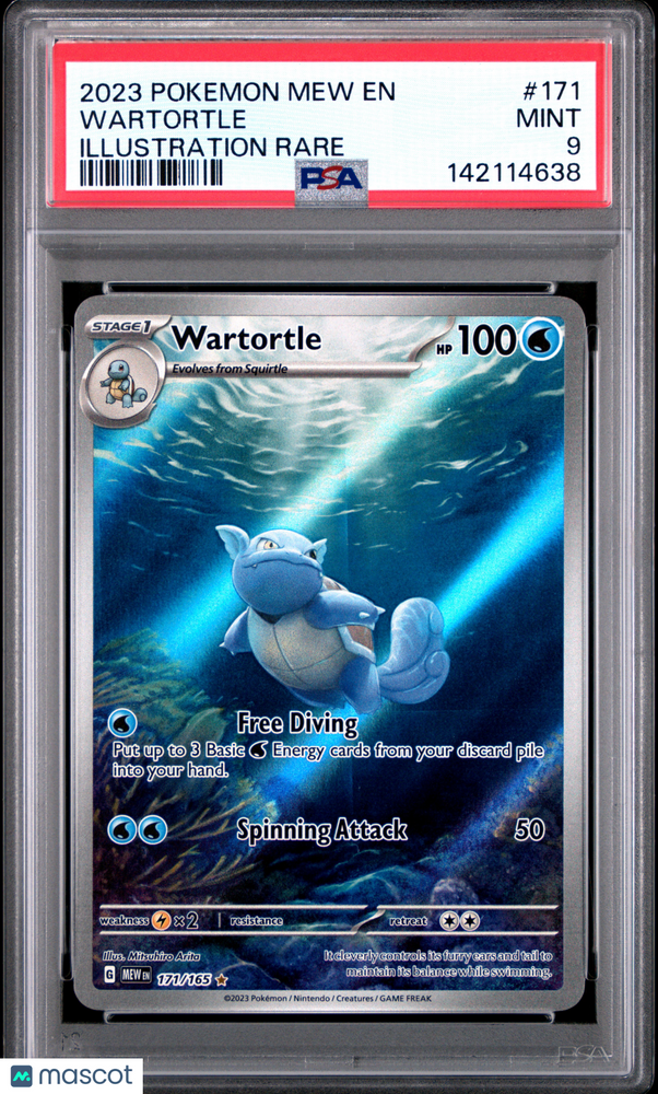2023 Pokemon Mew EN-151 Wartortle #171 Illustration Rare PSA 9