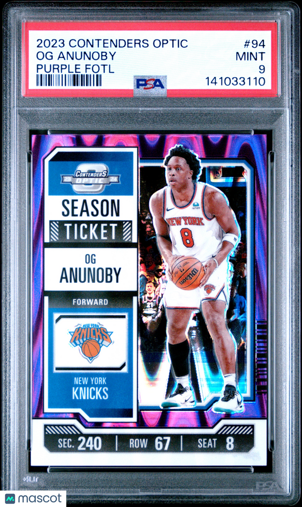 2023 Panini Contenders Optic Og Anunoby #94 Purple Fotl PSA 9