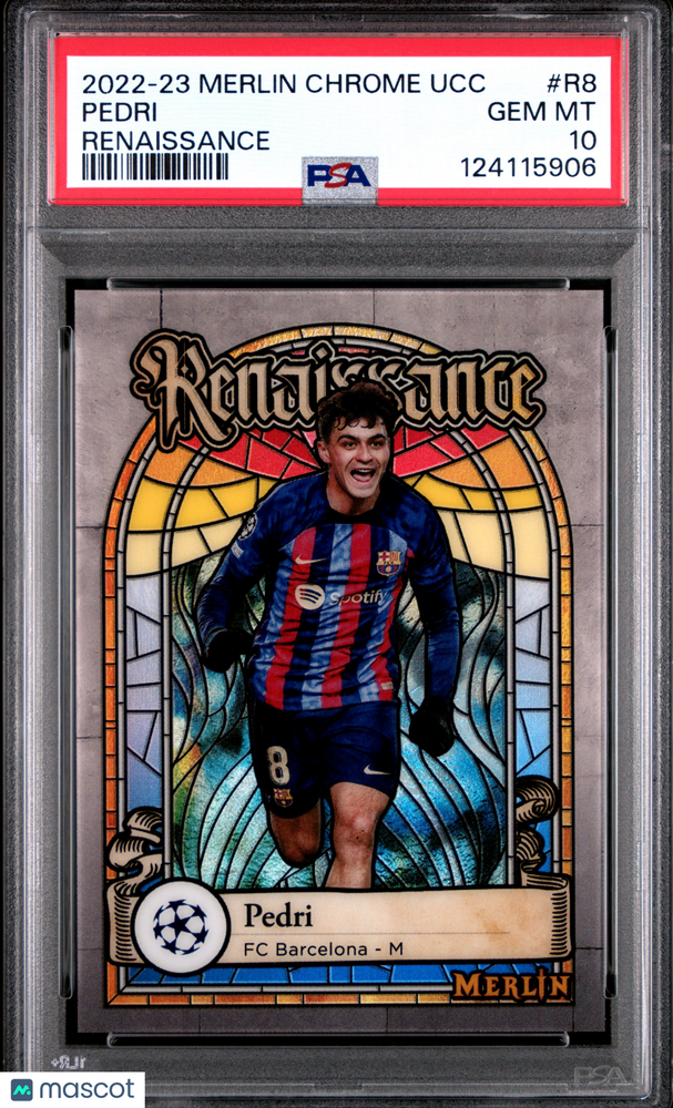 2022-23 Topps Merlin Chrome UEFA Club Competitions Renaissance Pedri #R8 PSA 10