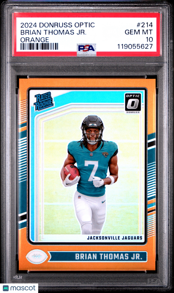2024 Panini Donruss Optic Brian Thomas JR. #214 Orange PSA 10