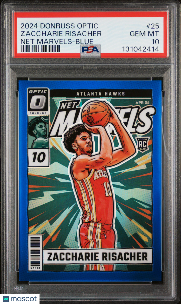 2024 Panini Donruss Optic Net Marvels Zaccharie Risacher #25 Blue PSA 10