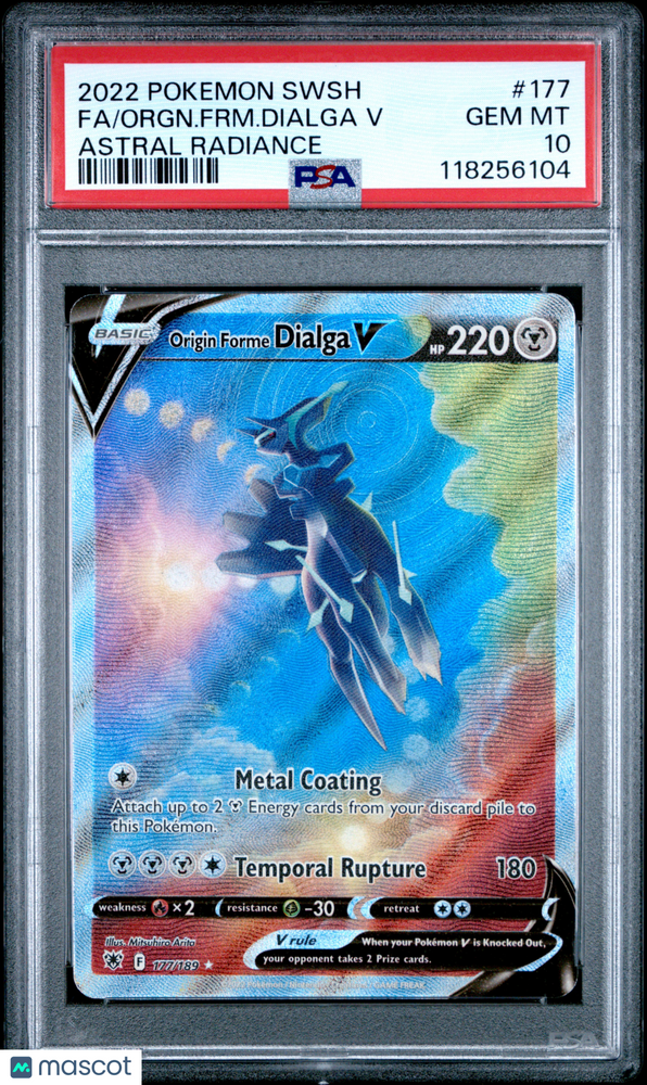 2022 Pokemon Sword & Shield Astral Radiance Orgn. FRM. Dialga V #177 PSA 10