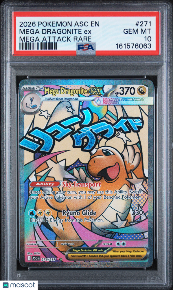 2026 Pokemon Asc EN-Ascended Heroes Mega Dragonite EX #271 Mega Attack Rare PSA 10