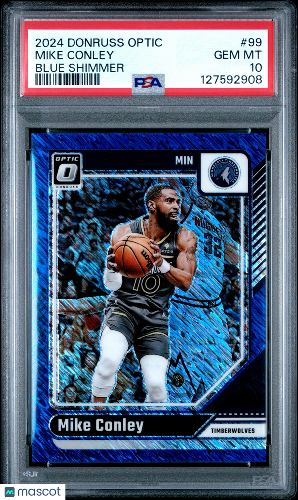 2024 Panini Donruss Optic Mike Conley #99 Blue Shimmer PSA 10