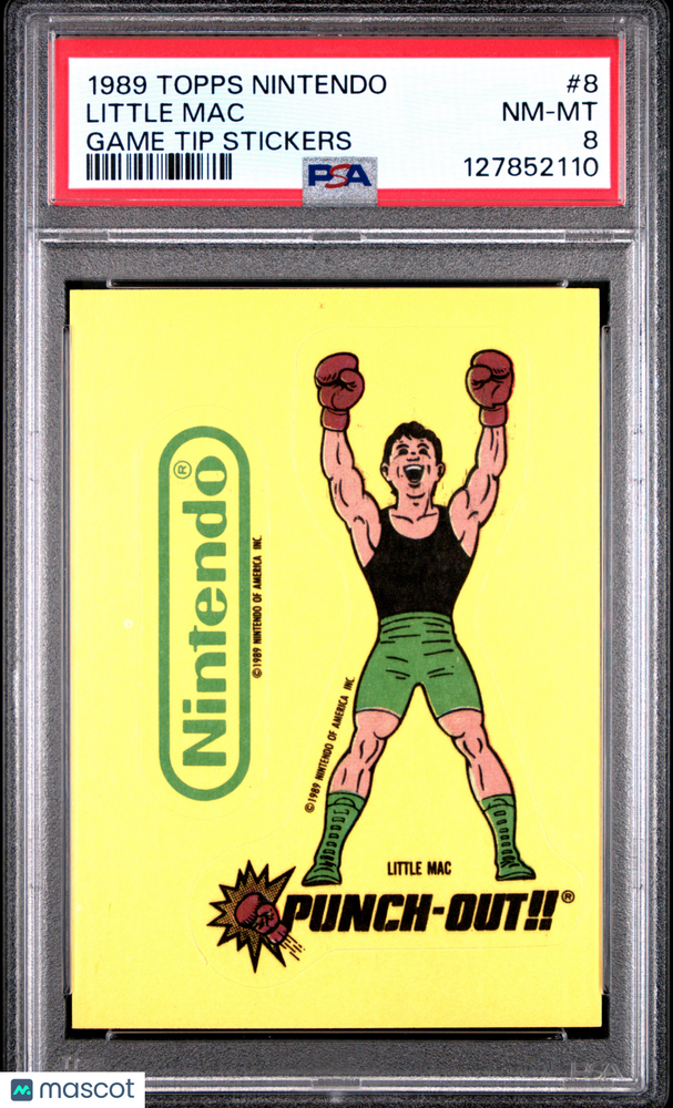 1989 Topps Nintendo Game Tip Stickers Little Mac #8 PSA 8