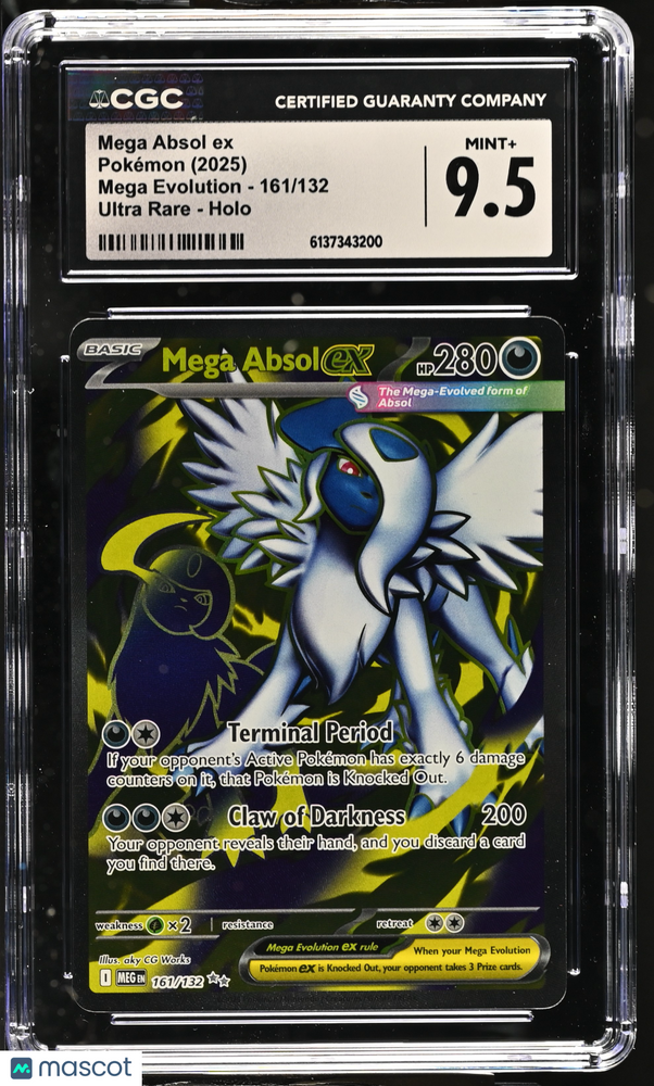 2025 Pokemon Mega Evolution Mega Absol ex #161/132 Ultra Rare CGC 9.5