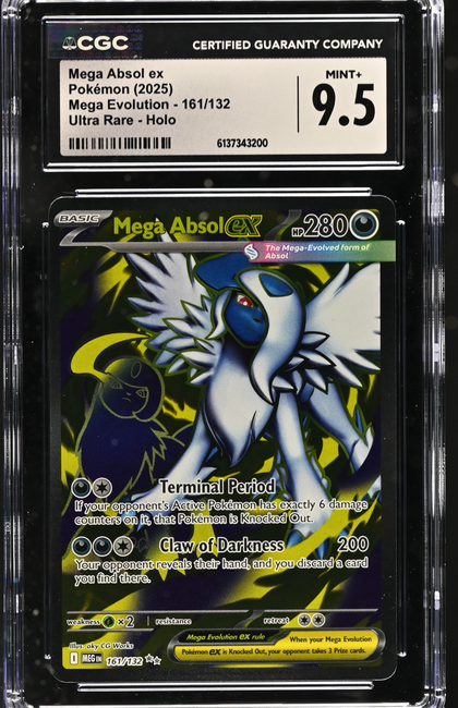 2025 Pokemon Mega Evolution Mega Absol ex #161/132 Ultra Rare CGC 9.5