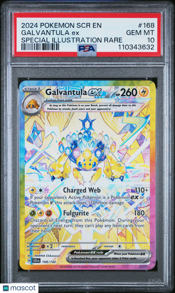 2024 Pokemon SCR EN-Stellar Crown Galvantula EX #168 Special Illustration Rare PSA 10