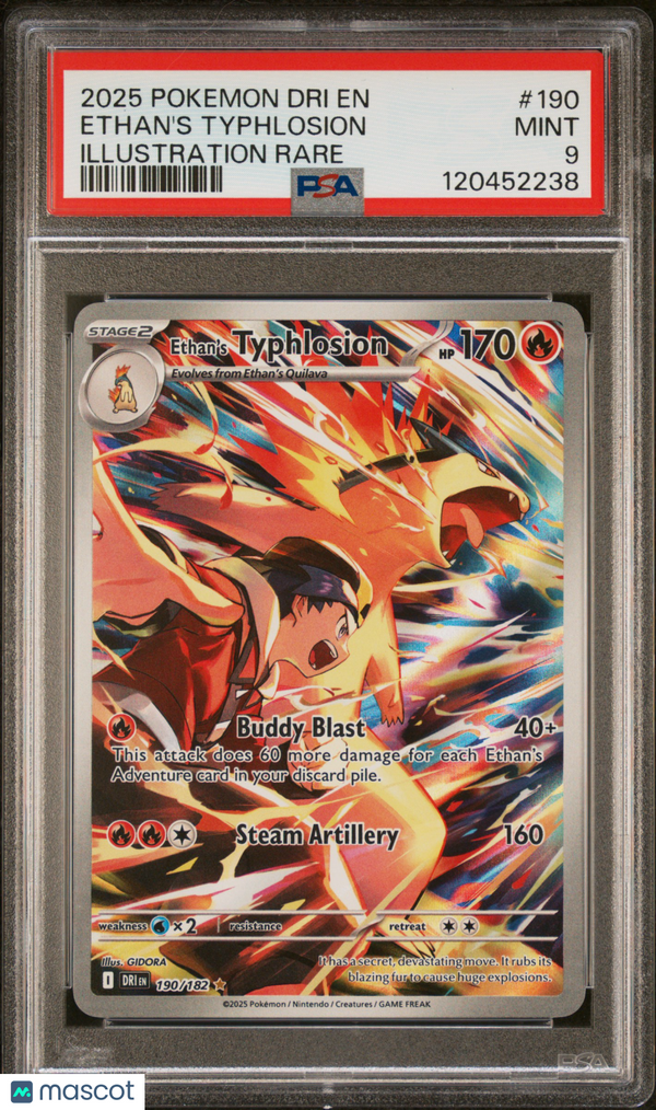 2025 Pokemon Dri EN-Destined Rivals Ethan's Typhlosion #190 IR PSA 9