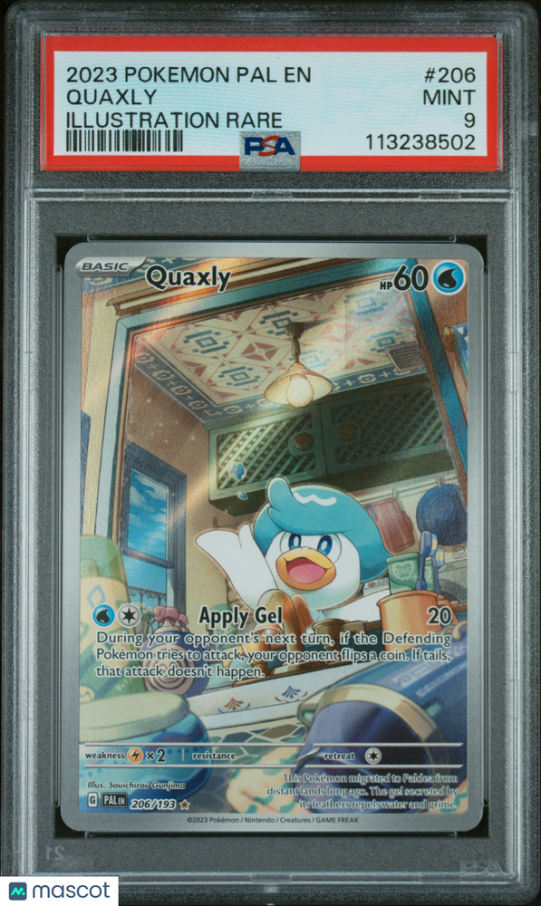 2023 Pokemon Pal EN-Paldea Evolved Quaxly #206 Illustration Rare PSA 9