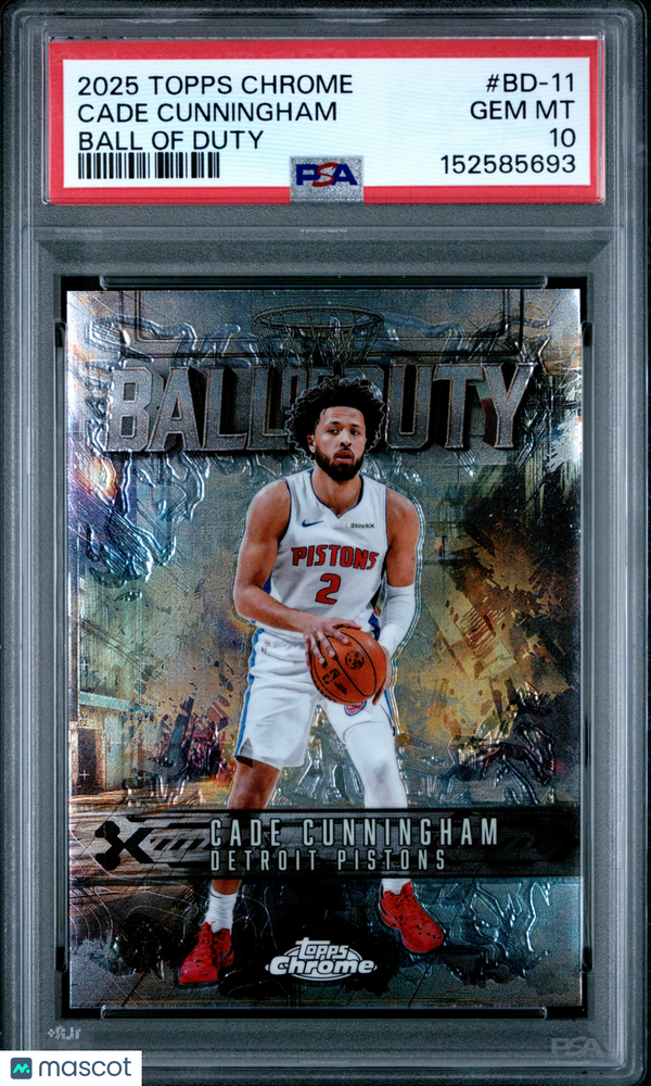 2025 Topps Chrome Ball Of Duty Cade Cunningham #BD-11 PSA 10