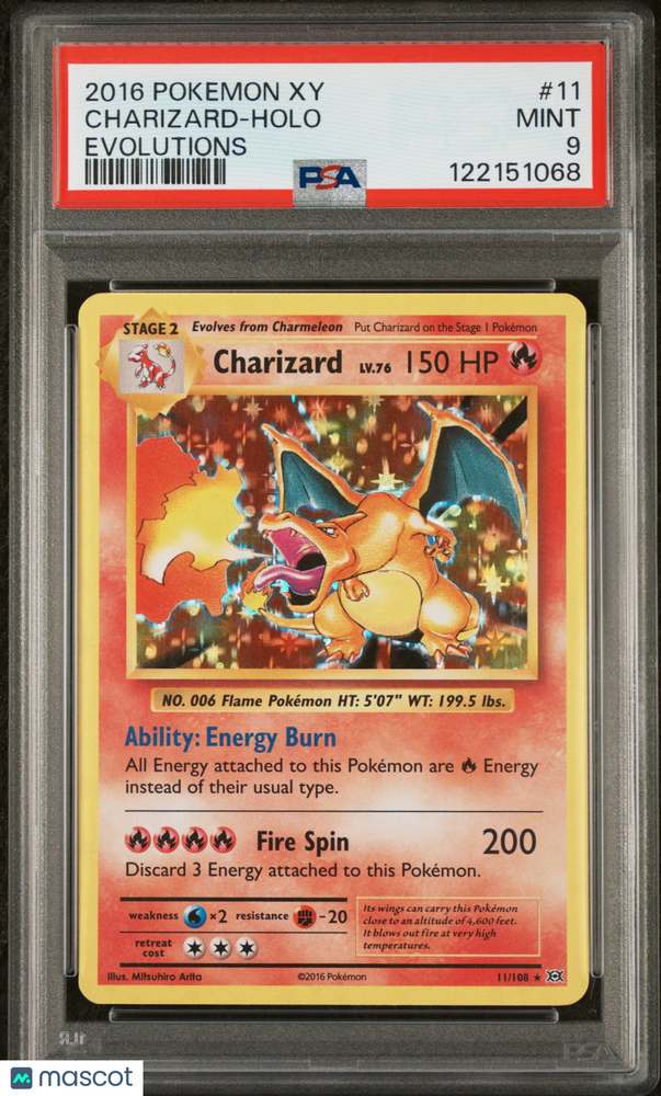 2016 Pokemon Xy Evolutions Charizard #11 Evolutions PSA 9