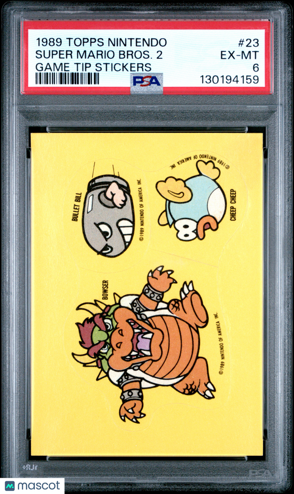 1989 Topps Nintendo Game Tip Stickers Super Mario Bros. 2 #23 PSA 6