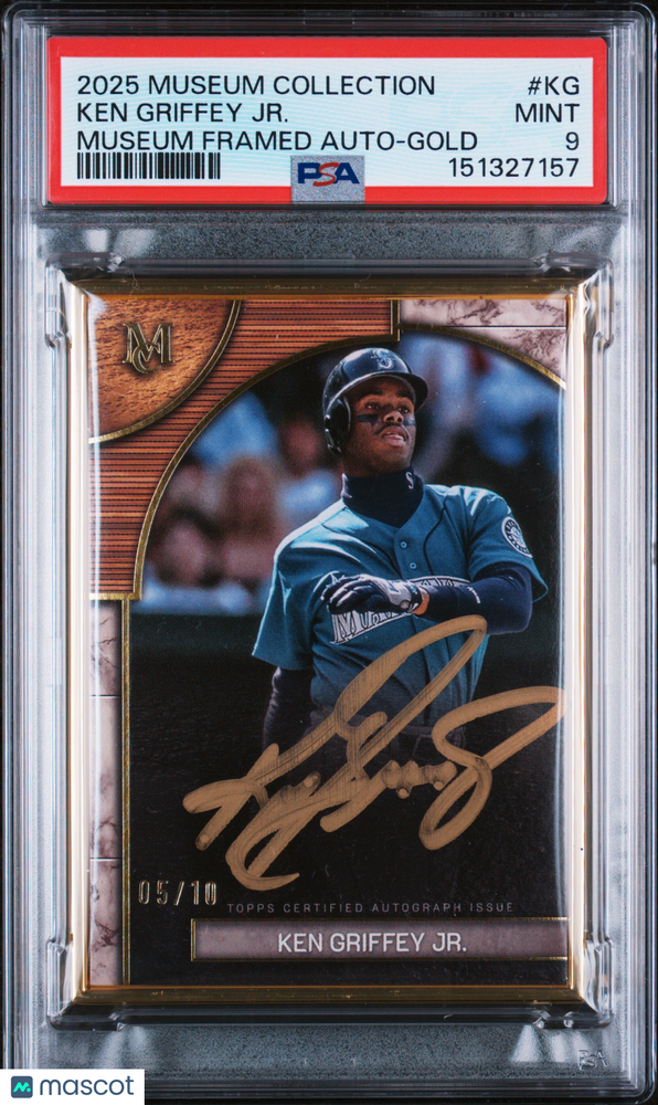 2025 Topps Museum Collection Museum Framed Autographs Ken Griffey JR. #KG Gold PSA 9