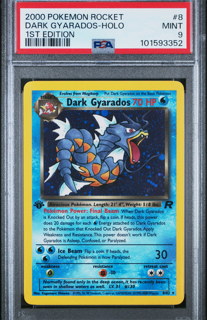 2000 Pokemon Rocket Dark Gyarados #8 1st Edition PSA 9