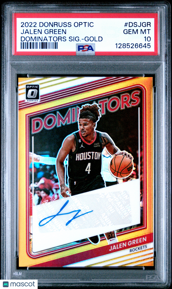 2022 Panini Donruss Optic Dominators Signatures Jalen Green #DSJGR SIG. Gold PSA 10