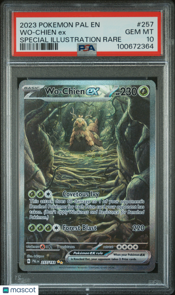 2023 Pokemon Pal EN-Paldea Evolved Wo-Chien EX #257 Special Illustration Rare PSA 10