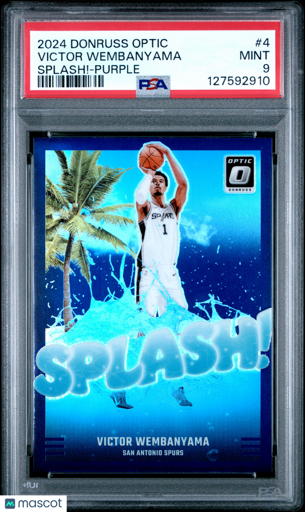 2024 Panini Donruss Optic Splash! Victor Wembanyama #4 Purple PSA 9
