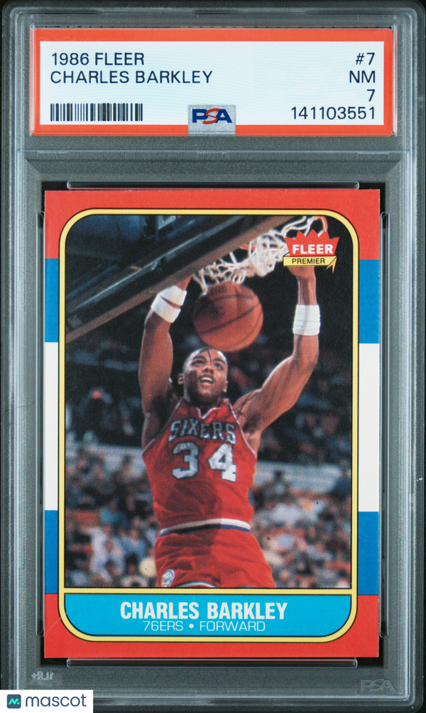 1986 Fleer Charles Barkley #7 PSA 7