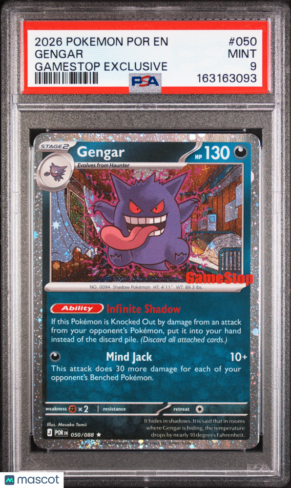 2026 Pokemon Por EN-Perfect Order Gengar #050 Gamestop Exclusive PSA 9