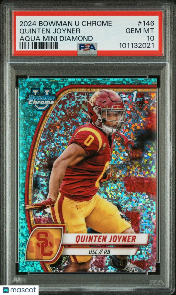 2024 Bowman University Chrome Quinten Joyner #146 Aqua Mini Diamond PSA 10