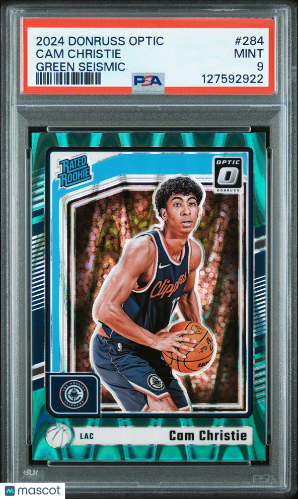 2024 Panini Donruss Optic Cam Christie #284 Green Seismic PSA 9