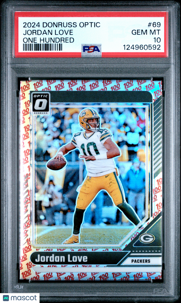 2024 Panini Donruss Optic Jordan Love #69 One Hundred PSA 10