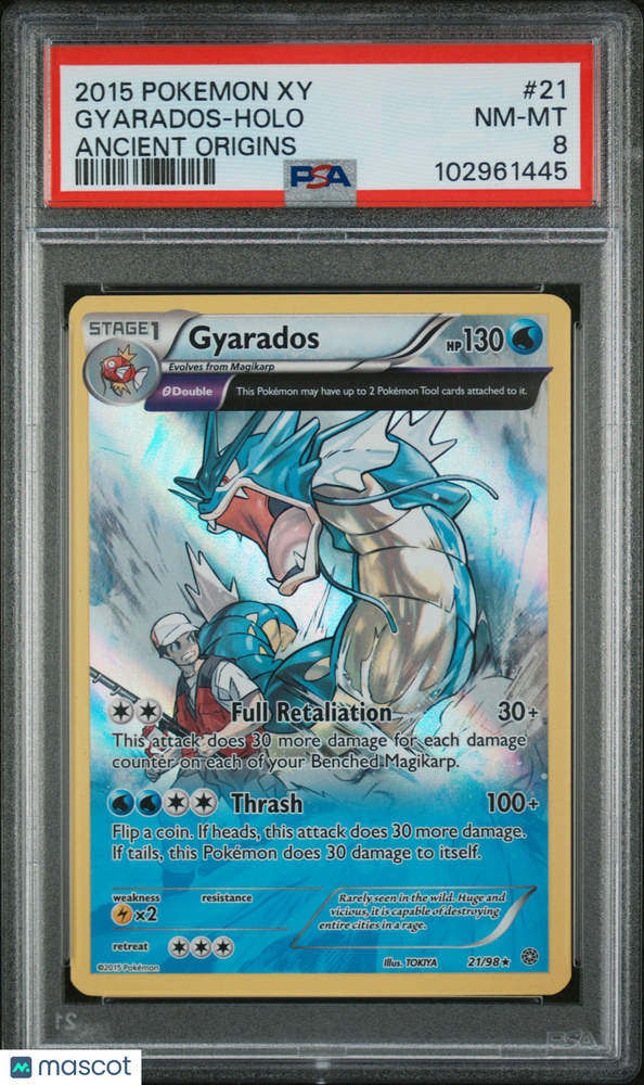 2015 Pokemon Xy Ancient Origins Gyarados #21 Ancient Origins PSA 8