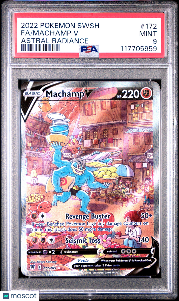 2022 Pokemon Sword & Shield Astral Radiance Machamp V #172 Alt Art PSA 9
