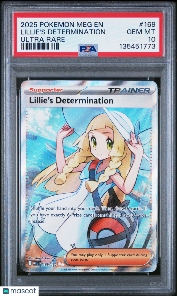 2025 Pokemon Meg EN-Mega Evolution Lillie's Determination #169 Ultra Rare PSA 10