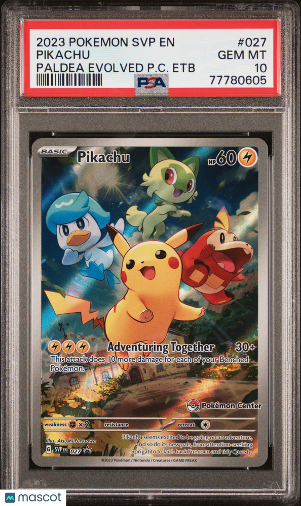 2023 Pokemon SVP EN-SV Black Star Promo Pikachu #027 Paldea Evolved PC Etb PSA 10