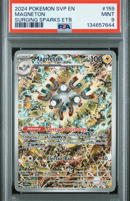 2024 Pokemon SVP EN-SV Black Star Promo Magneton #159 Surging Sparks Etb PSA 9