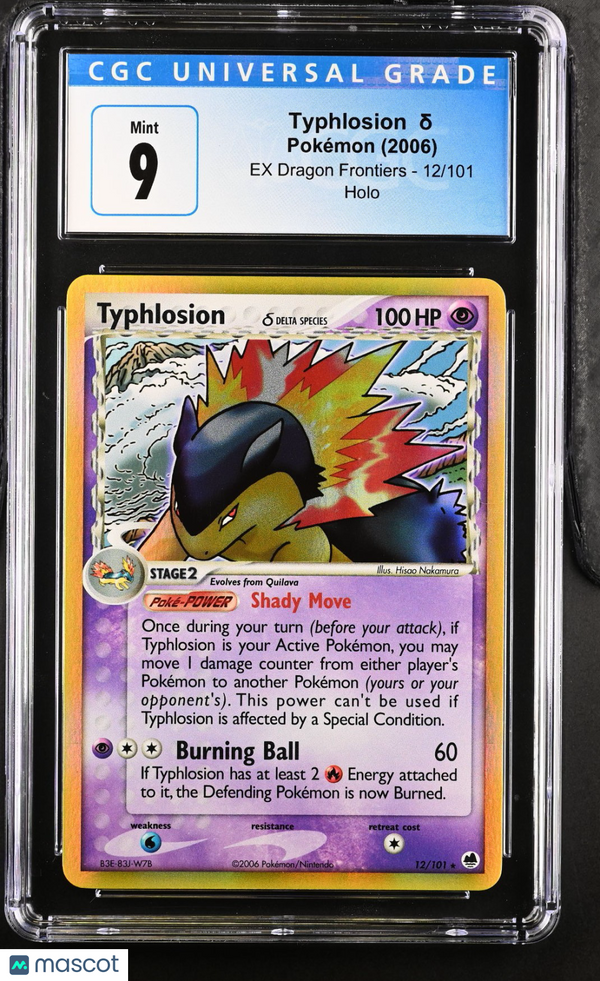 2006 Pokemon EX Dragon Frontiers Typhlosion δ #12/101 CGC 9