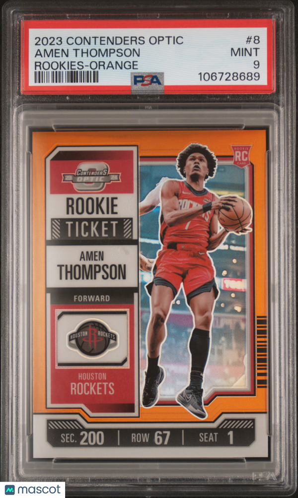 2023 Panini Contenders Optic Rookies Amen Thompson #8 Orange PSA 9