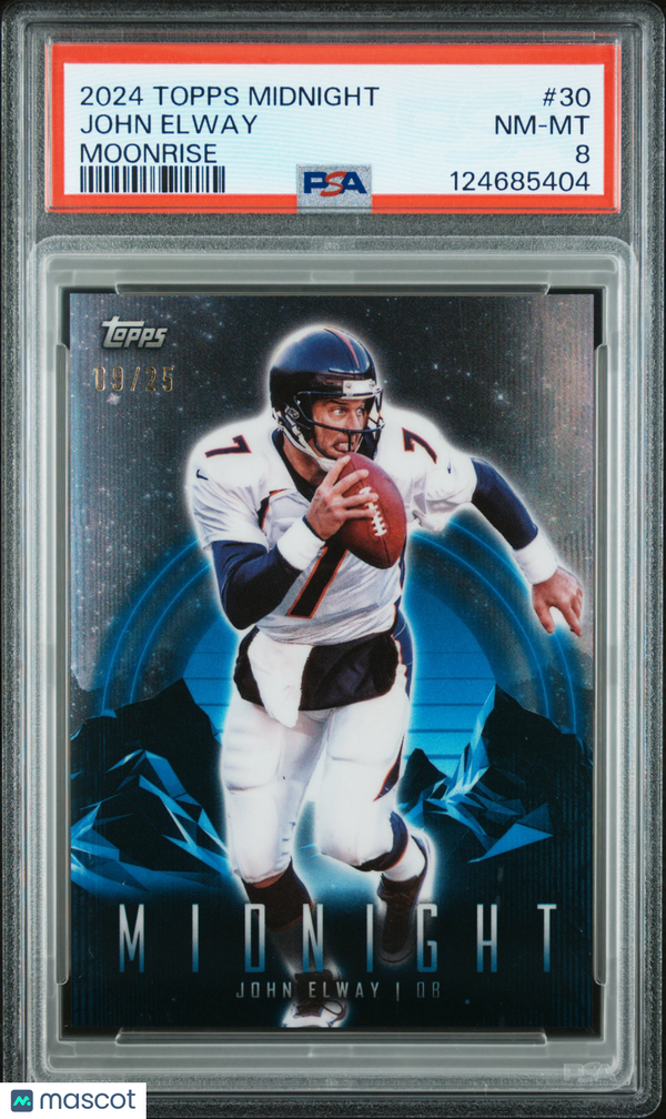 2024 Topps Midnight John Elway #30 Moonrise PSA 8