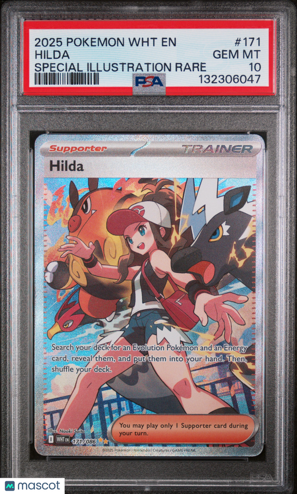 2025 Pokemon WHT EN-White Flare Hilda #171 Special Illustration Rare PSA 10